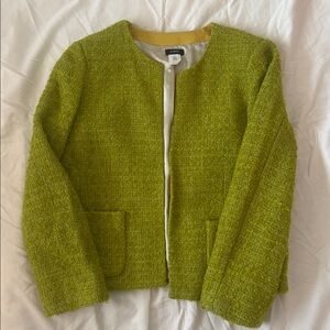 J.Crew Chartreuse Tweed Jacket